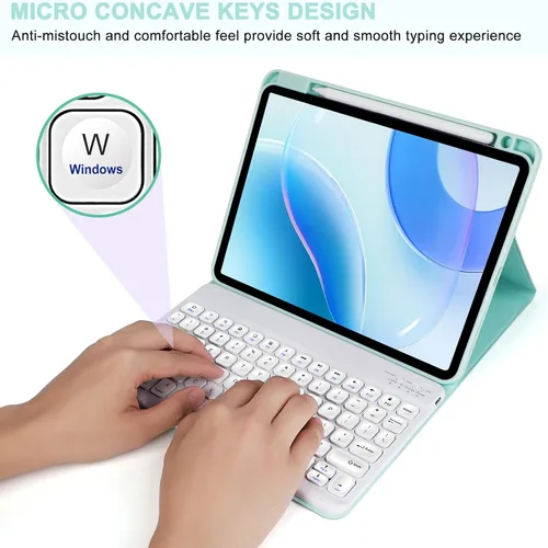 Miniatura 6 de Funda de teclado para iPad Pro11 "1ª/2ª/3ª/4ª generación con soporte para lápices, compatible con iPad Air4/Air5/Air de 11 pulgadas M2, teclado