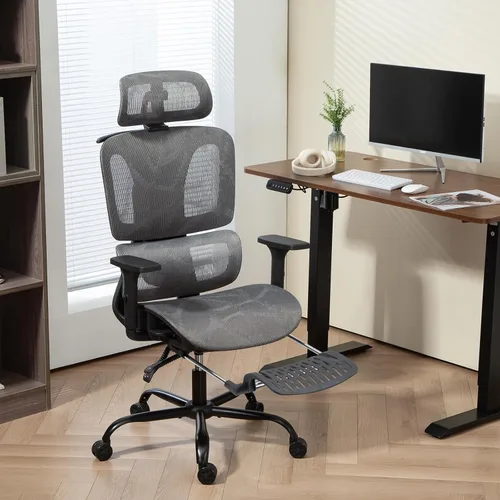 Miniatura 10 de ECOTOUGE Silla de oficina ergonómica, silla de computadora de malla de respaldo alto con soporte lumbar, reposacabezas ajustables y reposabrazos 3D