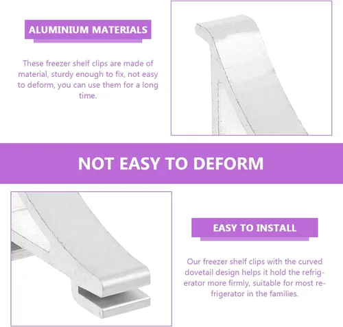 Miniatura 3 de Cabilock 8 clips para estantes de congelador, 8 unidades, clips comerciales para estantes de refrigerador, paquete de 8 hebillas de aluminio