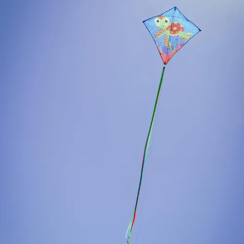 Miniatura 5 de In the Breeze Cometas gráficas de diamantes: cometas coloridas, totalmente impresas y fáciles de volar Tortuga bebé de 30 pulgadas