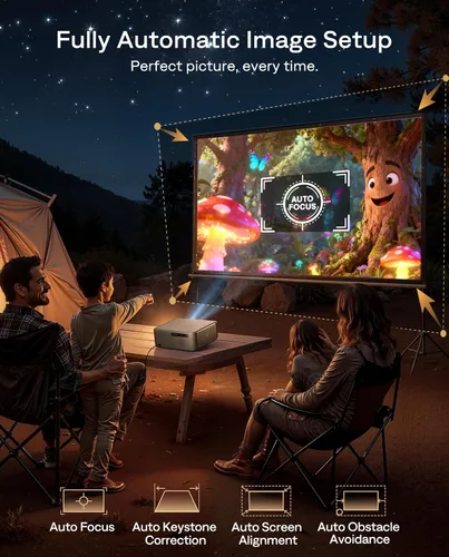 Miniatura 9 de Aurzen EAZZE D1 MAX - Proyector inteligente Google TV compatible con 4K, ultra brillante, 1000 lúmenes ANSI, tecnología MEMC, totalmente automático