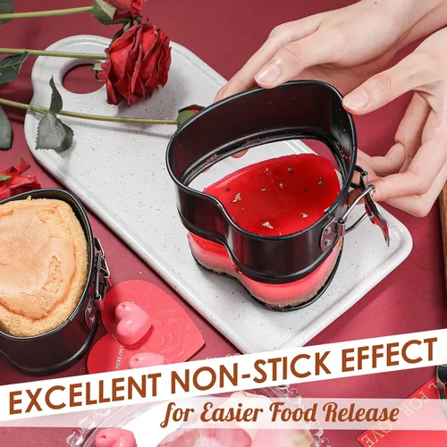 Miniatura 2 de Webake Springform - Juego de 2 moldes para tartas de queso con forma de corazón de 4 pulgadas, accesorios de Instapot, olla a presión, freidora