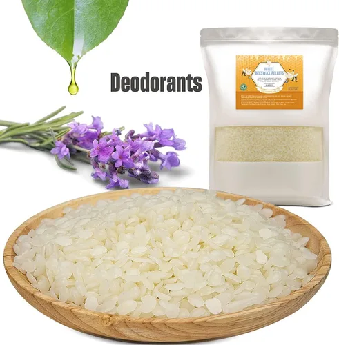 Miniatura 5 de Pastillas de cera de abeja blanca, pellets de cera de abeja para hacer velas, proyectos de bricolaje (6 libras)