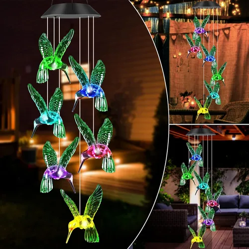 Miniatura 13 de JOBOSI Ramo de la madre, carillón de viento conmemorativo con tubo negro, regalos decorativos, adecuado para interiores y exteriores, perfecto