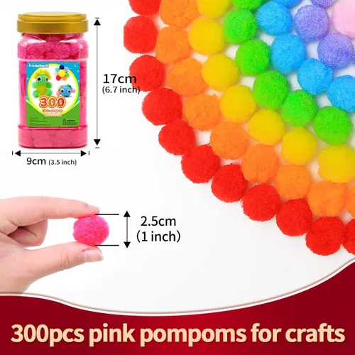 Miniatura 32 de Praisebank Pompones rojos, 90 unidades, 1.5 pulgadas, perfectos para artes y manualidades
