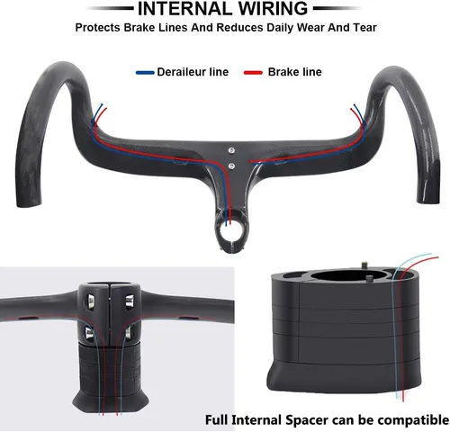 Miniatura 2 de Manillares de fibra de carbono RXL SL para bicicleta de carretera con vástago integrado, manillar de bicicleta de carretera integrado de carbono