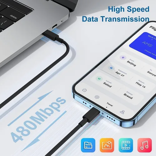 Miniatura 5 de Cargador de iPhone de carga rápida, enchufe de bloque de cargador de pared tipo C y cable USB C a Lightning de 10 pies de largo, caja de ladrillos