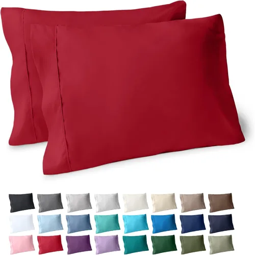 Miniatura 78 de Bare Home Juego de 2 fundas de almohada de microfibra de tamaño estándar, fundas de almohada refrescantes, doble cepillado, fácil cuidado, cierre