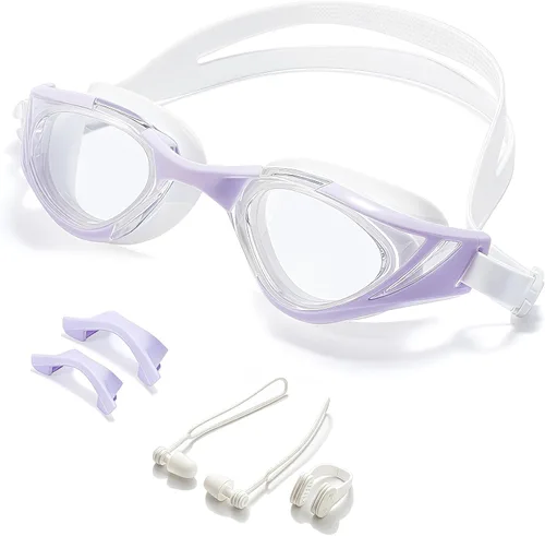 Miniatura 13 de Gafas de natación, visión súper clara, gafas de natación para adultos, adecuadas para todo tipo de programas de natación Negro Blanco
