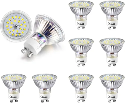 Miniatura 12 de Ruiandsion Bombillas LED GU10 de 85-265 V, luz diurna blanca, 5000 K, 2835, 24SMD, 400 lúmenes, 4 W, repuesto para foco empotrado de riel,