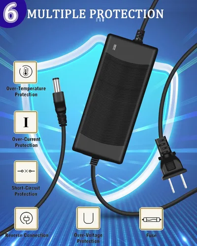 Miniatura 6 de Cargador de batería rápido de 29.4V 2A (3 enchufes) para scooter eléctrico, cargador de repuesto de batería universal para baterías de litio de 25.2