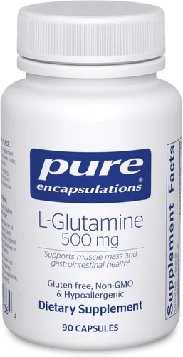 Pure Encapsulations L-Glutamina 500 mg - Suplemento para apoyo inmunológico y digestivo, salud intestinal y revestimiento, metabolismo y apoyo