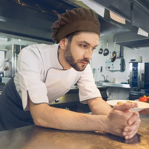 Miniatura 3 de Paquete de 4 u 8 gorros de chef para cocina, gorra de chef ajustable para servicio de alimentos, redes para el cabello, reutilizables, lavables