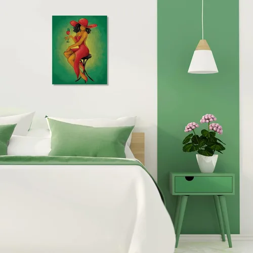Miniatura 5 de Kit de Pintura en Lienzo de 8 x 10 pulgadas, Lienzo Predibujado para Pintar, Regalo de Cumpleaños, Kit de Pintura con Tema de Dama Elegante, DIY