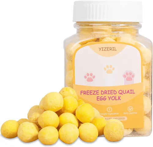 Miniatura 7 de Mezcla de carne liofilizada 5 en 1 para perros y gatos – Pollo, pato, salmón, yema de huevo e hígado, ingredientes naturales para mascotas, sin