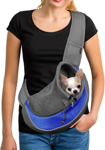 Miniatura 13 de YUDODO Transportador de mascotas para perros y gatos pequeños - Transportador de cachorros manos libres con gancho de seguridad, bolsillo grande