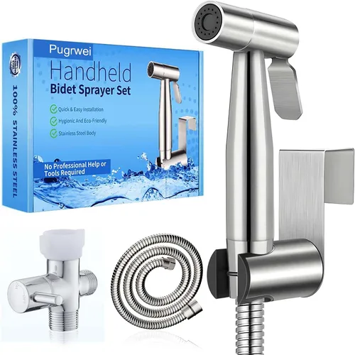 Nueva versión de pulverizador de bidé de mano para inodoro, juego de rociador de bidé de baño de acero inoxidable de primera calidad, rociador de