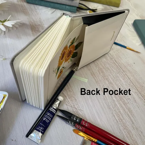 Miniatura 6 de tumuarta Cuaderno de bocetos de acuarela, 140 libras, 300 GSM, papel 100% algodón, prensa en frío, 24 hojas, 48 páginas, diario de acuarela para uso