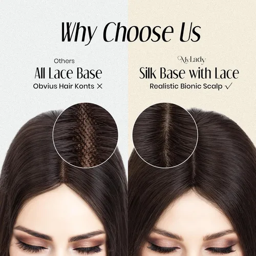 Miniatura 4 de MY-LADY Extensiones de cabello humano para mujeres con base de seda y clip de encaje, 150% de densidad, cabello humano real, 7 * 13 cm, lacio, 6