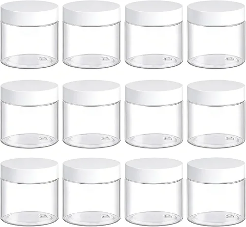 Miniatura 13 de TUZAZO Paquete de 4 tarros de plástico de 1 onza con tapas blancas, recipientes de plástico pequeños de 1 onza con tapas para productos de belleza