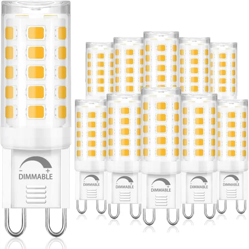 Miniatura 8 de Winshine - Bombilla LED G9 regulable de 4 W (equivalente a bombilla halógena de 40 W) de 4000 K, luz natural diurna, bombillas T4 G9 de candelabro