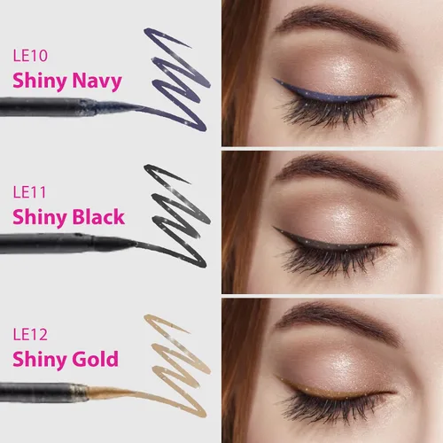 Miniatura 7 de Ruby Kisses Delineador de ojos líquido clásico, maquillaje de ojos de larga duración a prueba de manchas con aplicador de punta de fieltro