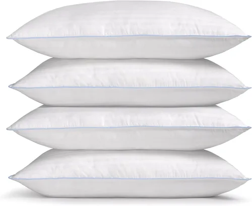 Miniatura 9 de eLuxurySupply - Almohadas de cama de alta calidad, paquete de 2, almohadas de cama para dormir, densidad media y loft, funda 100% algodón y relleno
