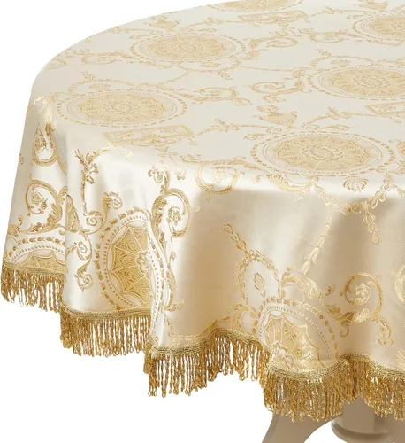 Miniatura 11 de Violet Linen Prestige - Mantel con diseño de damasco, 52 x 70 in, color burdeos. Borgoña