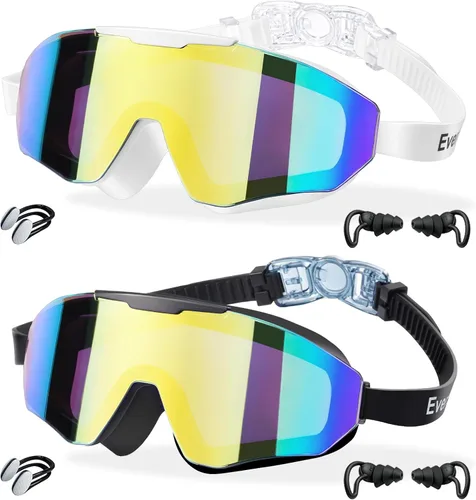 EverSport - Paquete de 2 gafas de natación para niños de 8 a 16 años, capa extra de silicona, gafas de natación para niños, adolescentes, jóvenes,