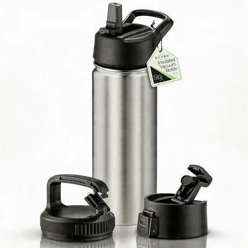 Miniatura 12 de SIPX™ Botella de Agua Aislada de 18 oz con 3 Tapas – Acero Inoxidable a Prueba de Fugas, Triple Aislamiento – Frío 24 Horas/Caliente 12 Horas