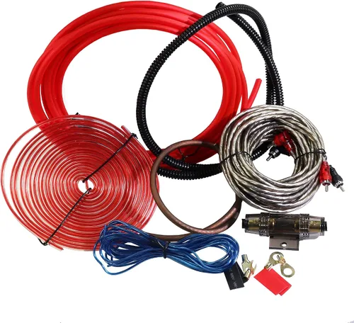 Miniatura 2 de Kit completo de cableado de amplificador de calibre 8 y 800 W de alto rendimiento, con soporte de fusible AGU de 60 A, cable de alimentación/tierra