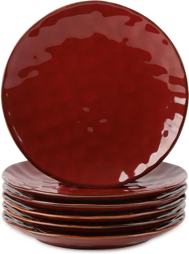 Miniatura 13 de vicrays Juego de Platos de Cena de Cerámica, 10.5 Pulgadas, Juego de 6, Redondos, Apto para Microondas, Horno, Lavavajillas, Porcelana Acanalada
