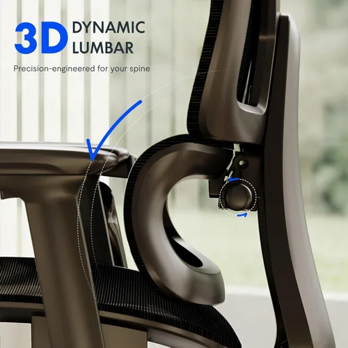 Miniatura 7 de FLEXISPOT ErgoX Premium - Silla de Oficina Ergonómica Premium con Reposapiés - Reposabrazos 3D Ajustables, Soporte Lumbar Dinámico, Función de Crema