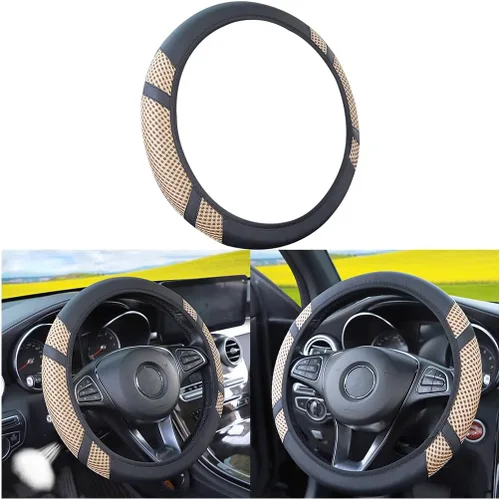 Funda de volante de coche elástica de Zipelo, cubierta de volante de cuero transpirable para vehículo, protector antideslizante para volante de