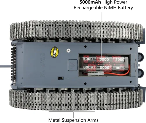 Miniatura 3 de 1/16 2.4ghz Control remoto alemán Tiger I en color gris, modelo de tanque para adultos