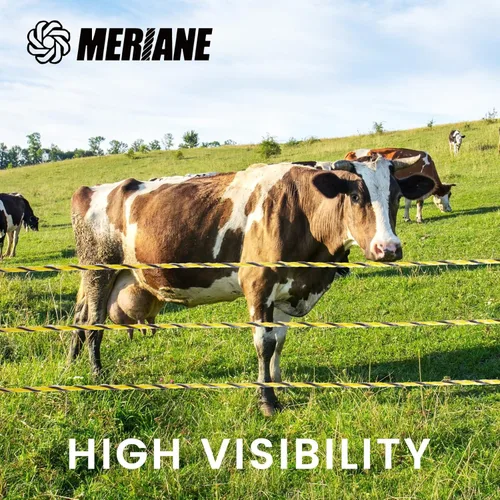 Miniatura 6 de MERIANE Alambre eléctrico para valla de 1/8 pulgadas, 656 pies/656.2 ft, resistente al desgaste UV, resistente a la corrosión, 6 hilos de acero