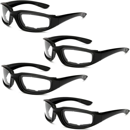 Miniatura 16 de Peciees - Gafas de sol para montar en motocicleta, 4 unidades, para exteriores 4 lentes negro-blanco