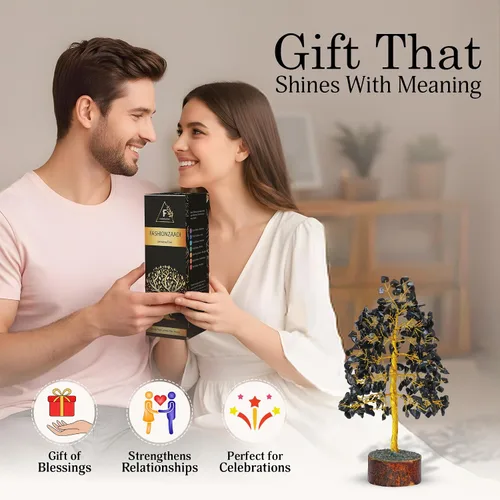 Miniatura 4 de FASHIONZAADI Árbol de Gemas de Turmalina Negra - Árbol Bonsái de Dinero Feng Shui para Decoración del Hogar - Regalo Espiritual de Cristal