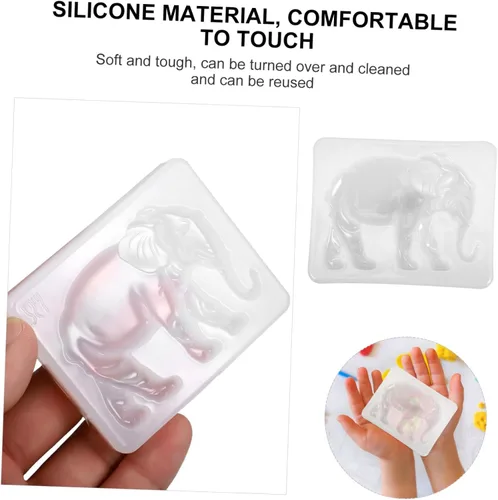 Miniatura 7 de Didiseaon Molde de elefante divertido Molde de silicona de pegamento de cristal DIY Material de silicona de forma redonda