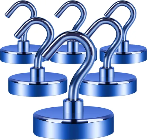 Miniatura 63 de Neosmuk Ganchos magnéticos extrafuertes con resistencia de más de 27 lbs, con imanes de tierras raras resistentes para refrigerador, crucero, Bronce