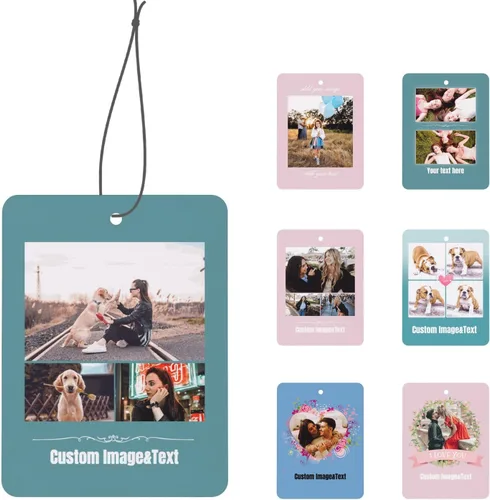 Miniatura 8 de Ambientador personalizado para automóvil – Impresión de doble cara personalizada con foto texto – Regalo personalizado para el día de San Valentín
