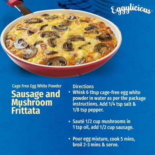 Miniatura 5 de Eggylicious Polvo de clara de huevo sin jaulas, 11 oz (312 gm) Fabricado en Estados Unidos a partir de huevos criados humanamente sin jaula