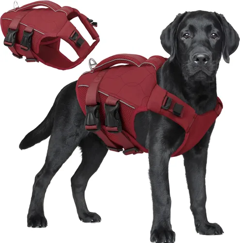 Miniatura 26 de ASENKU Chaleco salvavidas para perros, chaleco de natación para perros de alta flotación con asas de rescate para perros pequeños, medianos