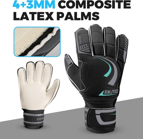 Miniatura 3 de Guantes de portero de fútbol – Guantes de portero de fútbol para niños, niñas, jóvenes y adultos, guantes de portero de fútbol de látex de 0.18