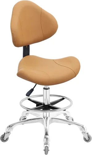 Miniatura 10 de Silla de dibujo giratoria con ruedas, ajustable, resistente (400 libras), soporte lumbar, silla de tareas para escritorio en casa, estudio, Negro