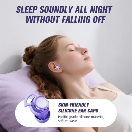 Miniatura 2 de Audífonos invisibles pequeños para dormir, color morado, inalámbrico, Bluetooth, cómodos, para dormir de lado, pequeños, pequeños, discretos, Púrpura