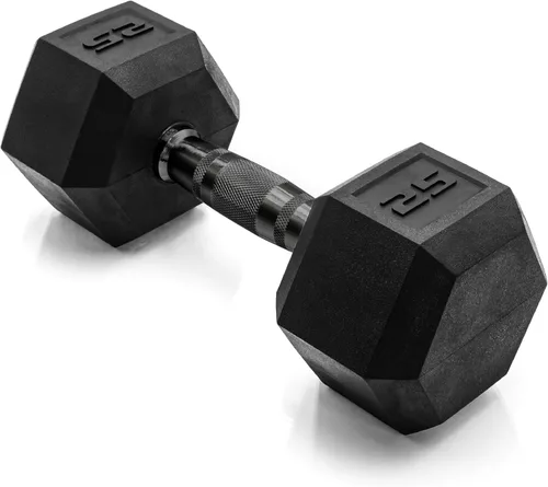 Miniatura 65 de CAP Barbell Peso de la mancuerna hexagonal recubierta, individual, 10-120 libras, múltiples opciones