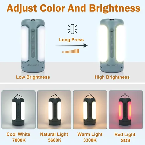 Miniatura 4 de AYAMAYA - Luces de campamento plegables recargables, linterna LED de campamento de 10000 mAh con energía de emergencia integrada, linterna portátil