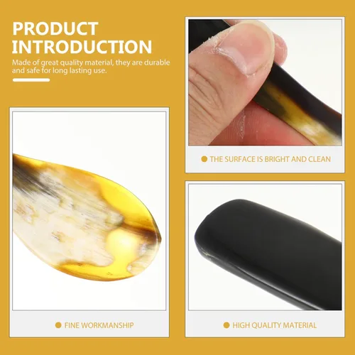 Miniatura 3 de Cuerno de búfalo Cuerno Buey Cuerno Cucharas Espresso para Té Postre Pastel Aperitivo 6.9 in