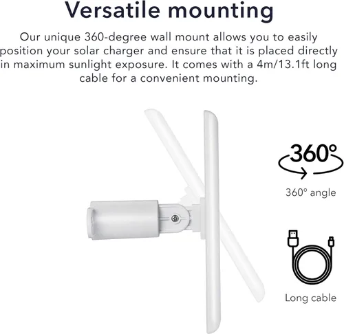 Miniatura 4 de Wasserstein Panel solar compatible con la batería de la leva del foco del anillo, batería de la leva del anillo y Reolink Argus Pro